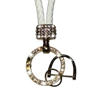 BOUTIQUE Luxe Rhinestone White & Gold Queen’s Keyfob/Bag Charm - NWT